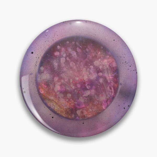 Purple Planet - Acrylic Paint Pour & Spray Paint Pin