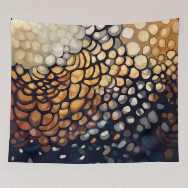 Item preview, Abstract, circles, lines, ochre, terracotta, beige, vintage blue designed and sold by Svitac.