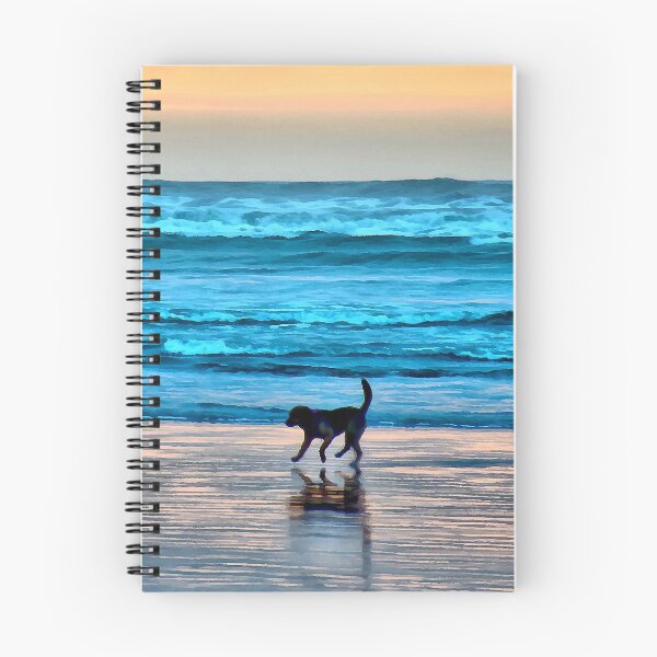 Item preview, Playful Dog at Sunset in the Pacific Ocean designed and sold by SeaChangeDesign.
