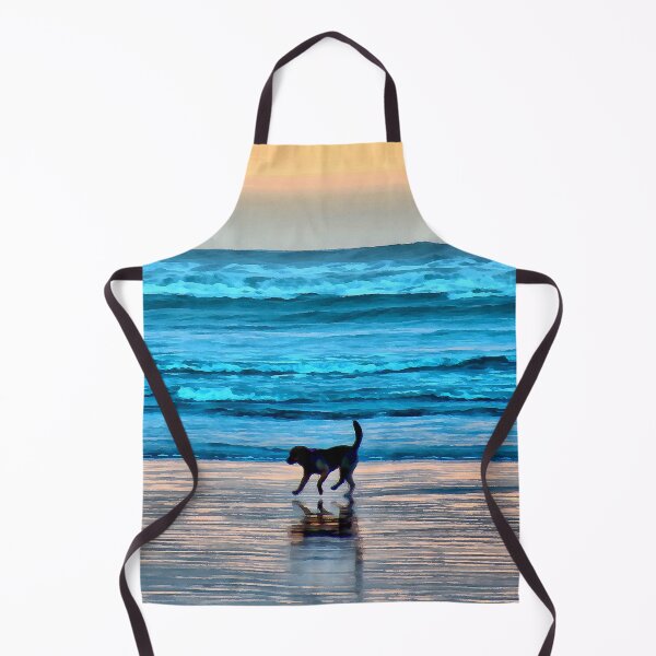 Item preview, Playful Dog at Sunset in the Pacific Ocean designed and sold by SeaChangeDesign.