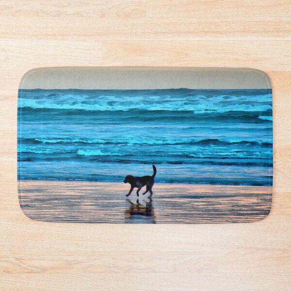 Item preview, Playful Dog at Sunset in the Pacific Ocean designed and sold by SeaChangeDesign.