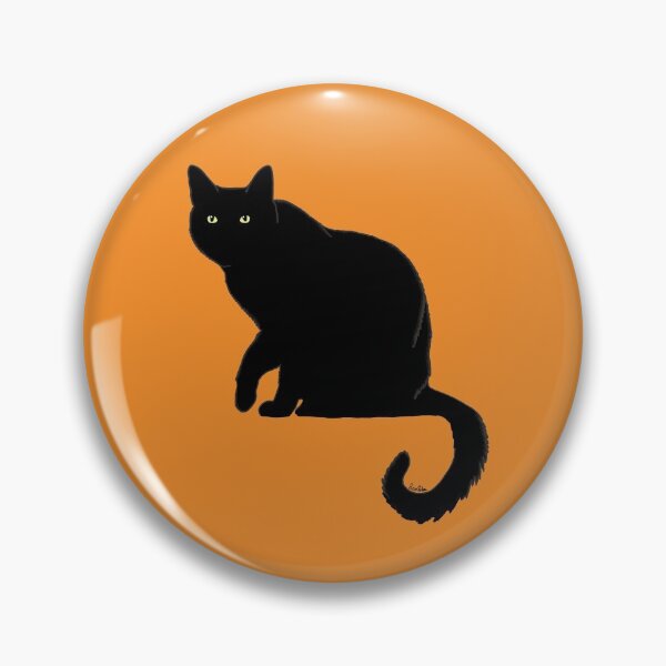 Item preview, Pitch Black Cat - Orange Background designed and sold by EcoElsa.