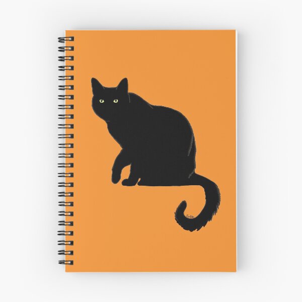 Item preview, Pitch Black Cat - Orange Background designed and sold by EcoElsa.