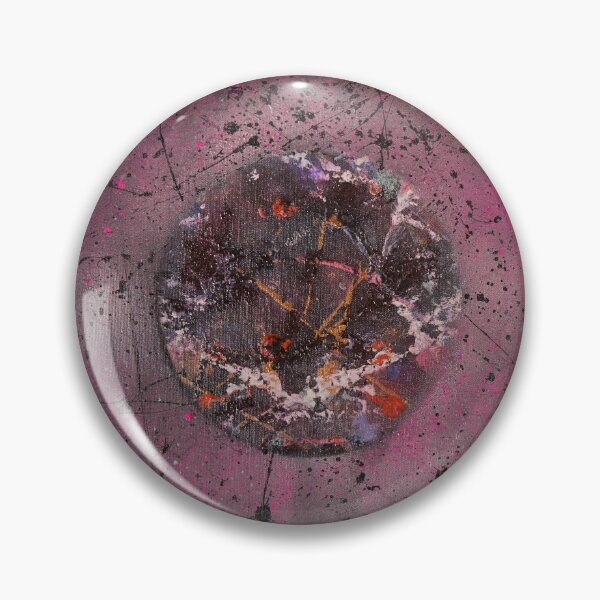 Galaxy Far Far Away - Acrylic Paint Pour & Spray Paint Pin