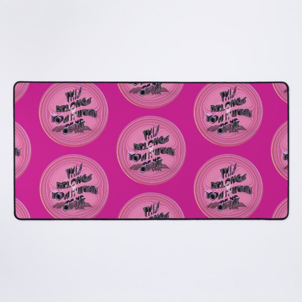 This Belongs to a Human of HR Pink Desk Mat
