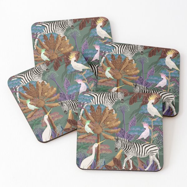 Item preview, Jungle with zebras and birds poster designed and sold by FrancoArt.