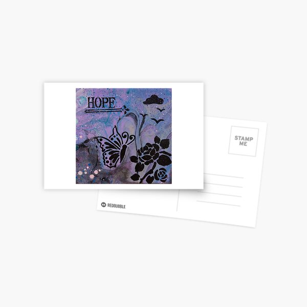Hope - Shadow Art Collection - Acrylic Paint Pour & Spray Painting Postcard