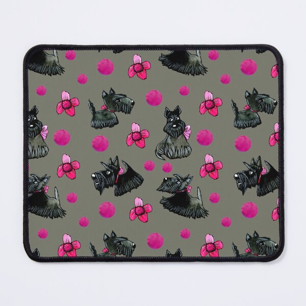 Item preview, Cute Scottish Terrier pattern in grey and pink designed and sold by ElenaAdamArt.