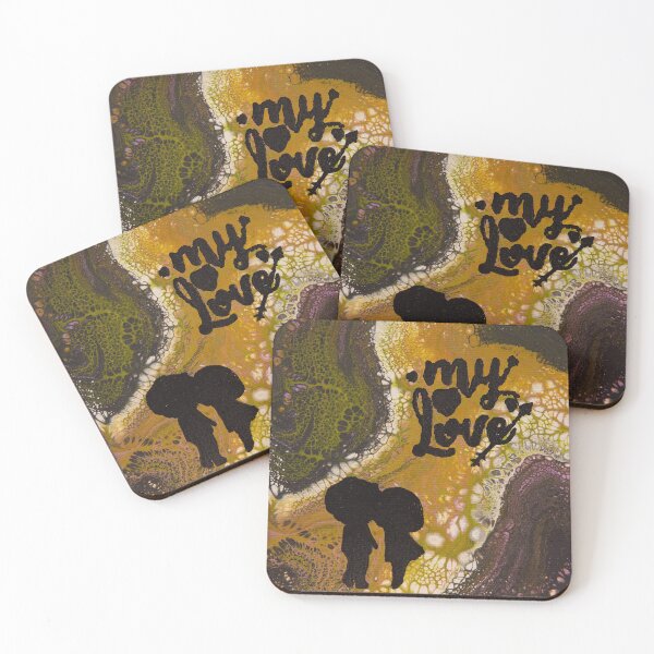 Item preview, My Love - Shadow Art Collection - Acrylic Paint Pour & Spray Painting designed and sold by Lorelai I Dali.