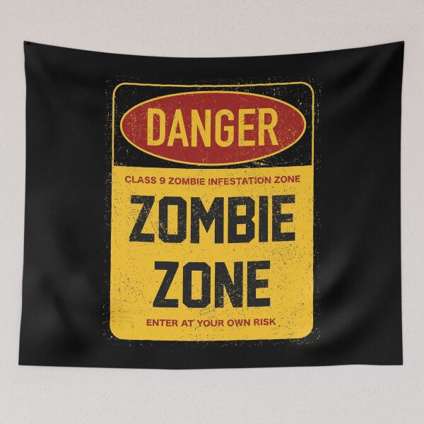 Item preview, Danger Zombie Zone Warning Signboard designed and sold by Vector Scout Lab.
