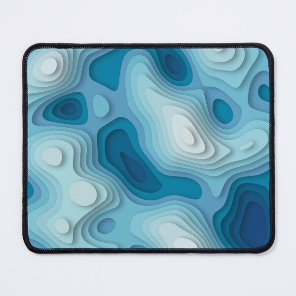 Item preview, Blue Wavy 3D Papercut designed and sold by Vector Scout Lab.