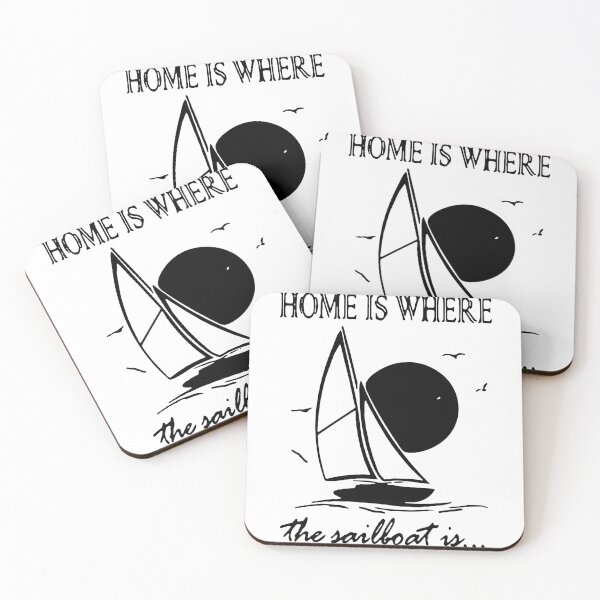 Artikelvorschau, Home is where the sailboat is Yachtie, mariner, sailor Gift Premium Apparel Funny Holiday Xmas entworfen und verkauft von DesignByHeartUK.