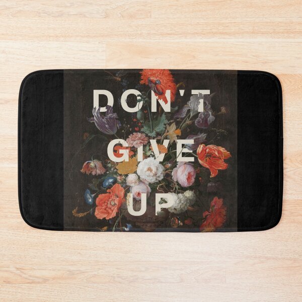 Item preview, Floral typography: Don't give up (off-white text) designed and sold by Ofeefee.