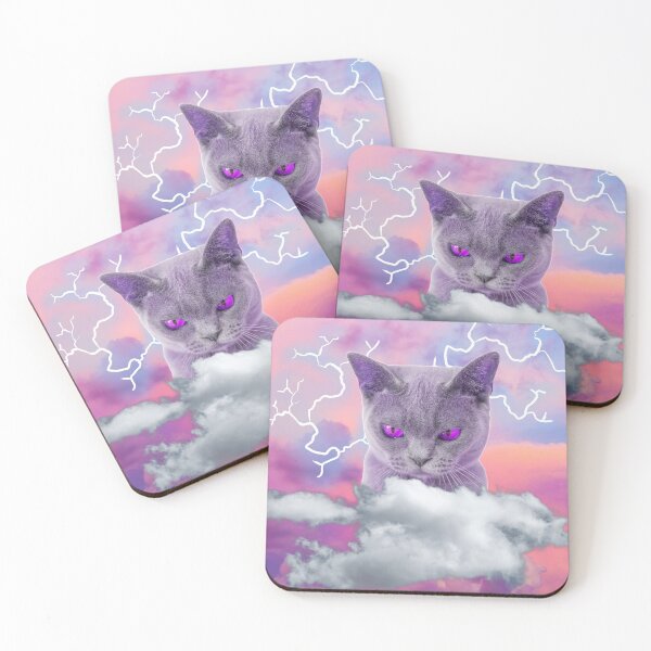 Item preview, British Shorthair Pink and Neon Cat Lightning designed and sold by Schka.