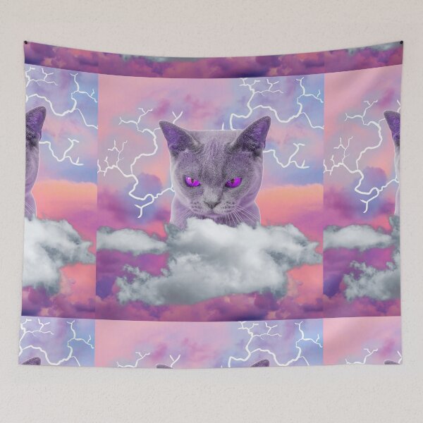 Item preview, British Shorthair Pink and Neon Cat Lightning designed and sold by Schka.