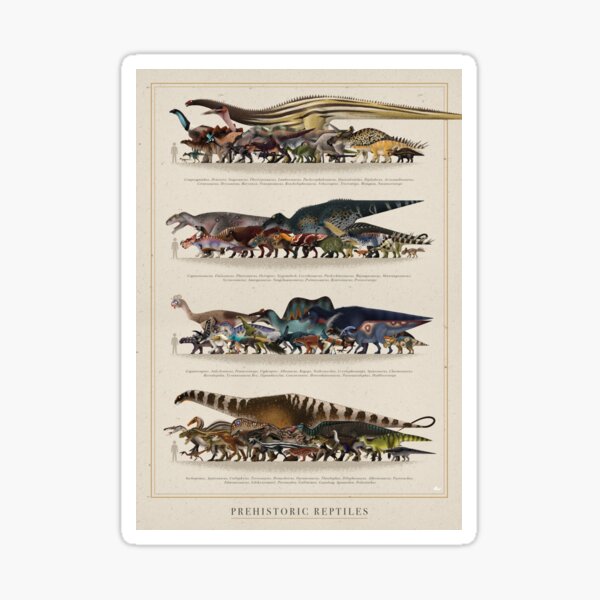 Item preview, Prehistoric Reptiles Size Chart designed and sold by Emily Higgs.