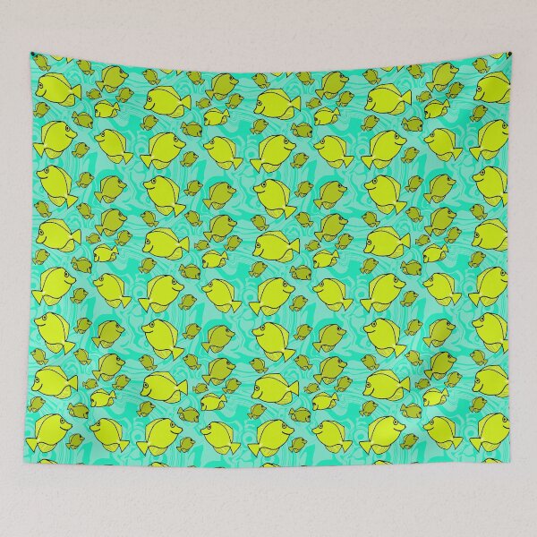 Item preview, Yellow Tangs on  Swirling Sea designed and sold by Kim H Ritter.