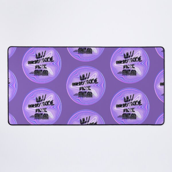 Less Resources, More Human Purple Desk Mat