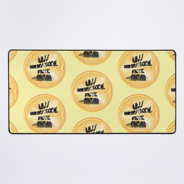 Less Resources, More Human Yellow Desk Mat