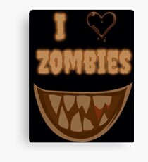 I Heart Zombies (black) Canvas Print