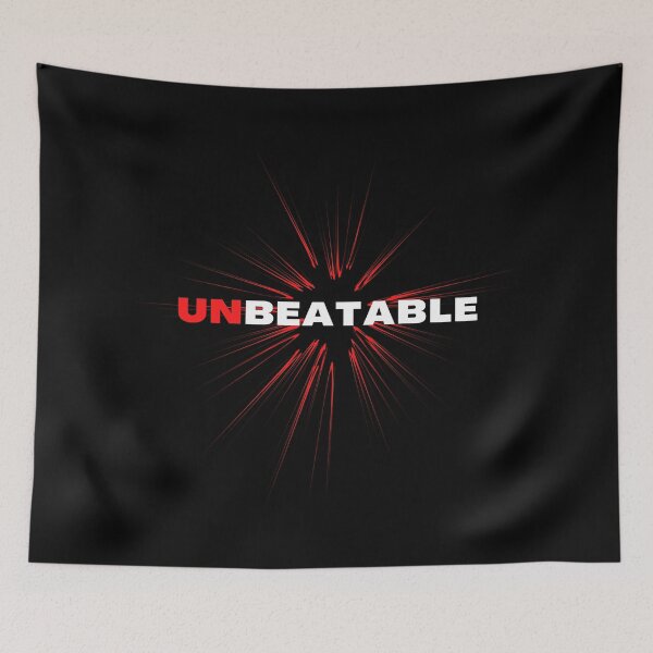 Item preview, UNBEATABLE - I am - motivational word affirmation - black, red and white  designed and sold by Art4Motivation.