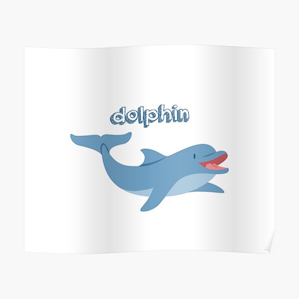 Cute Dolphin Sticker Poster For Sale By Makdazn Redbubble 7317