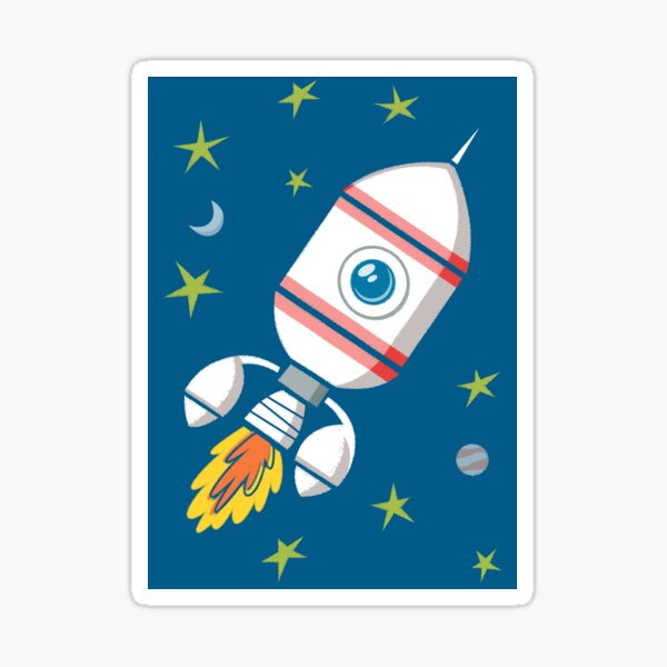 Retro Rocket Sticker