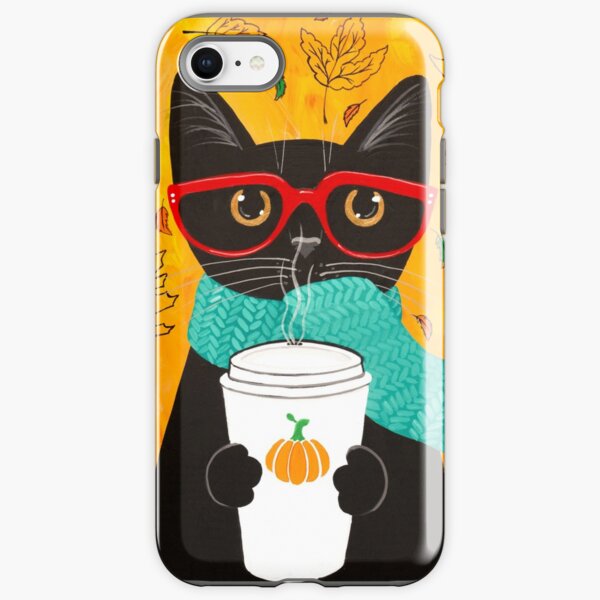 Item preview, Autumn Pumpkin Coffee Cat designed and sold by KilkennyCat Art.