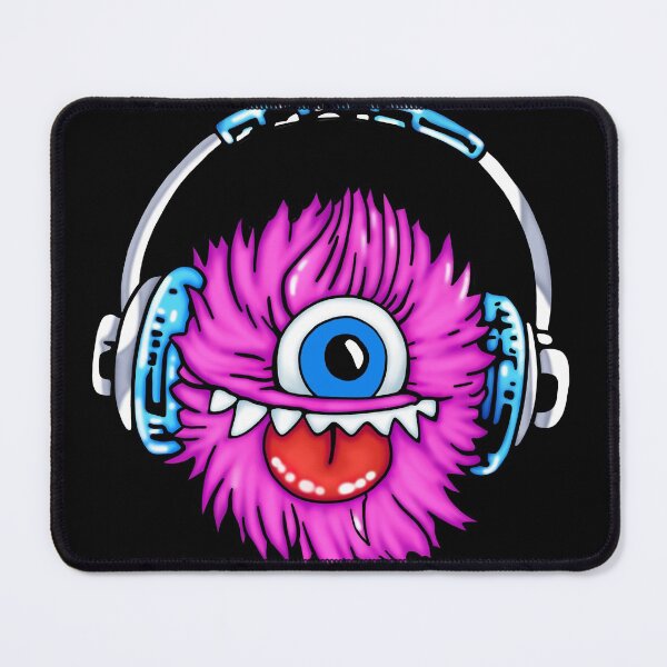 Item preview, Pink Fluffy One-Eyed Monster With Headphones designed and sold by strawberryrawrr.
