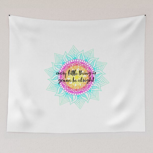 Item preview, Every little thing is gonna be alright mandala reggae art Bob Marley quotes designed and sold by lucysbohodesign.
