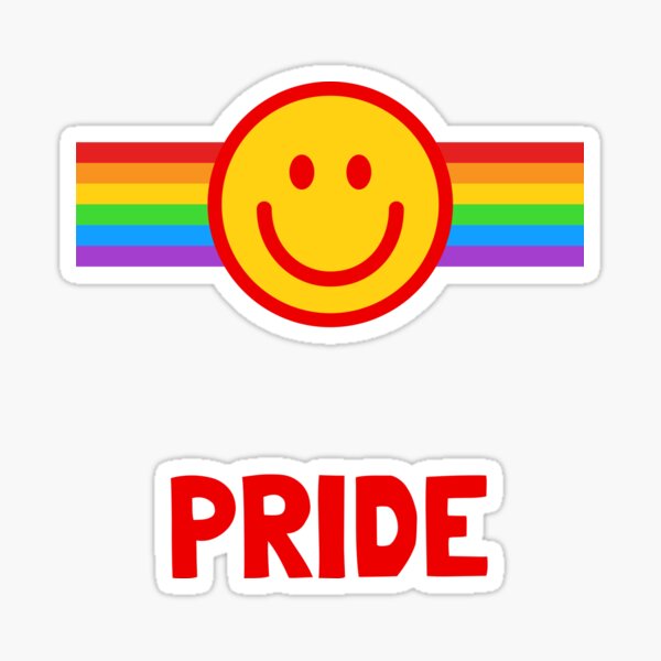 Rainbow Smiley Face LGBTQ Pride Smile Emoji Vinyl Sticker Decal for car,  laptop