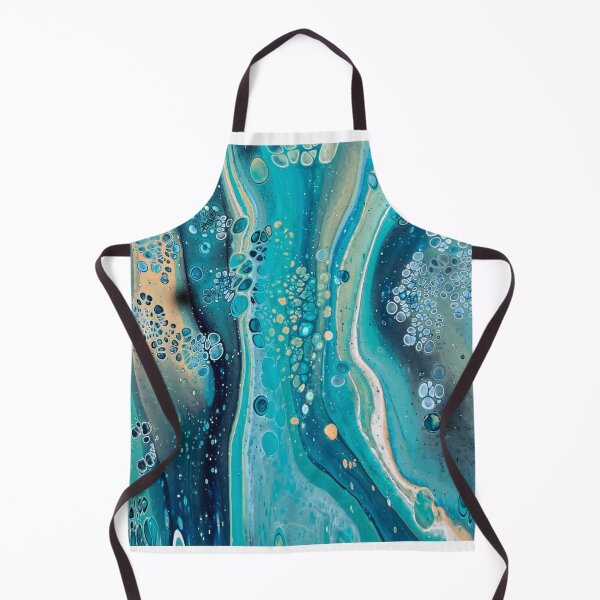 Item preview, Shades of Blue and Tan Beach Inspired Abstract Fluid Art Acrylic Pour designed and sold by CrystalCoast.