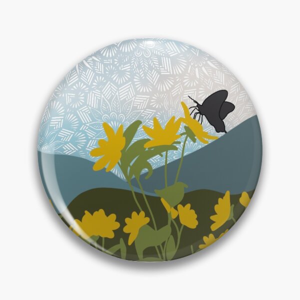 Item preview, Butterfly art mountain art  flower landscape mountain landscape  zentangle art designed and sold by lucysbohodesign.