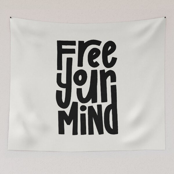 Item preview, Free Your Mind Lettering (Black) designed and sold by PepAndGrace.