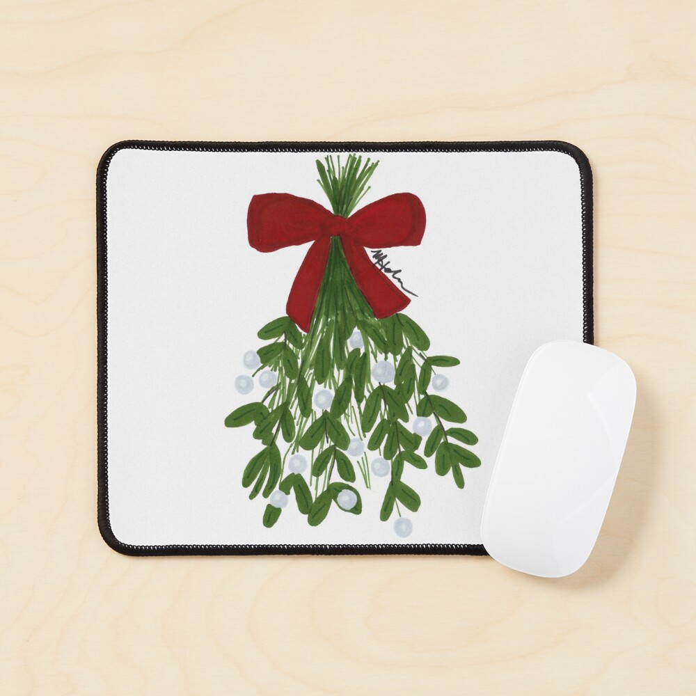 Mistletoe Christmas Ink Drawing Art