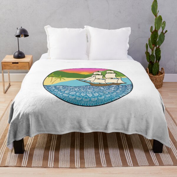 Aperçu de l'œuvre Art de bateau de pirate Art de l'océan Art de l'île Art de la plage Art tropical | art zentangle | art des mandalas créée et vendue par lucysbohodesign.
