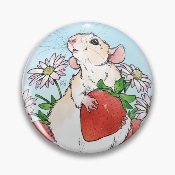Rat with Strawberries Pin