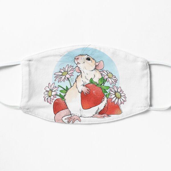 Rat with Strawberries Flat Mask