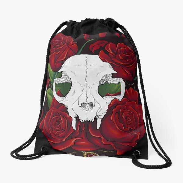 Skull & Roses Drawstring Bag