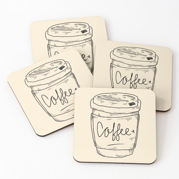 Item preview, Coffee, line drawing designed and sold by prettymuchart.