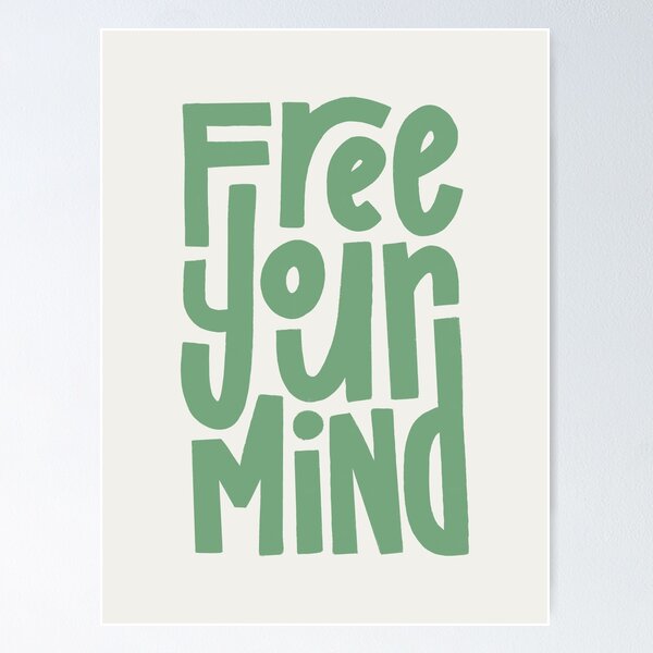 Item preview, Free Your Mind Lettering (Green) designed and sold by PepAndGrace.