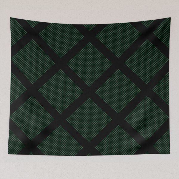 Item preview, Criss Cross Angled Dash Line Pattern in Black on Green designed and sold by Neil Feigeles.