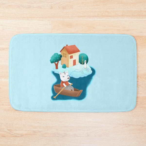 Item preview, White fox on a row boat designed and sold by jasmineberry.