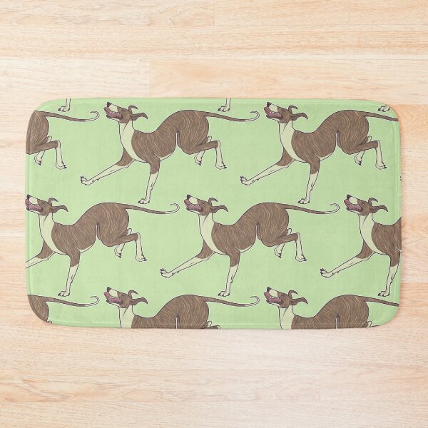 Prancing Greyhound - Brindle Bath Mat