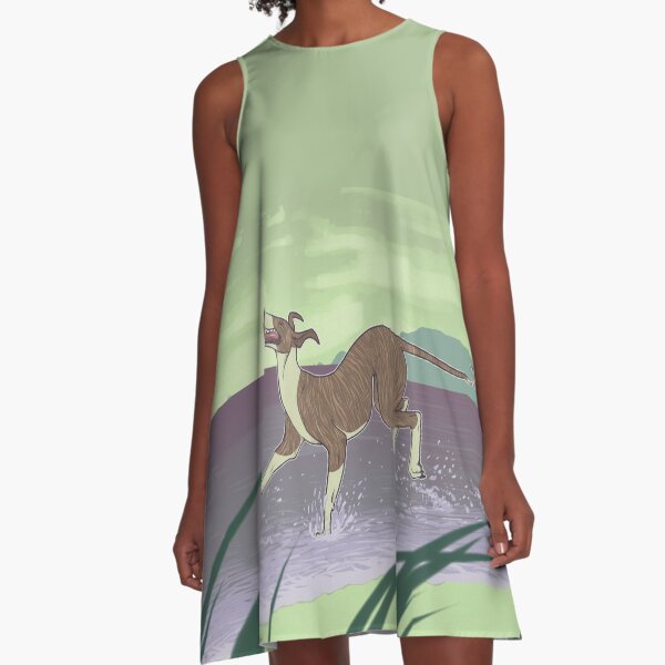 Happy Prancing Greyhound A-Line Dress