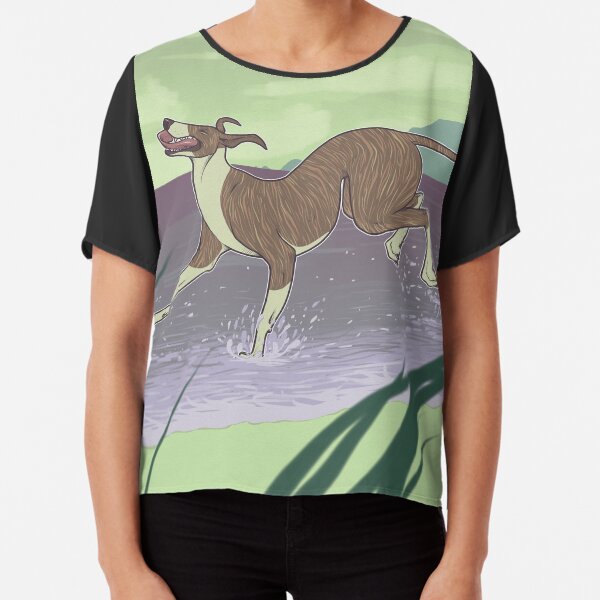 Happy Prancing Greyhound Chiffon Top