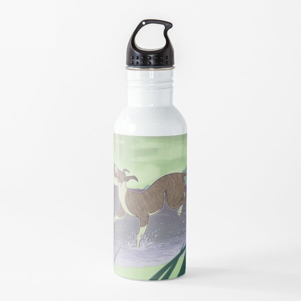 Happy Prancing Greyhound Water Bottle
