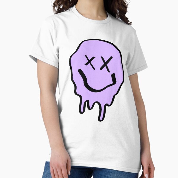 Item preview, Funny Purple Crossed Eyes Drippy Smiley Face Melting designed and sold by siyaforshort.
