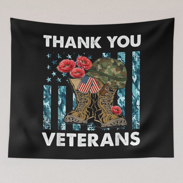 Item preview, Thank you veterans combat boots poppy flower veteran day designed and sold by Mitzi12312.