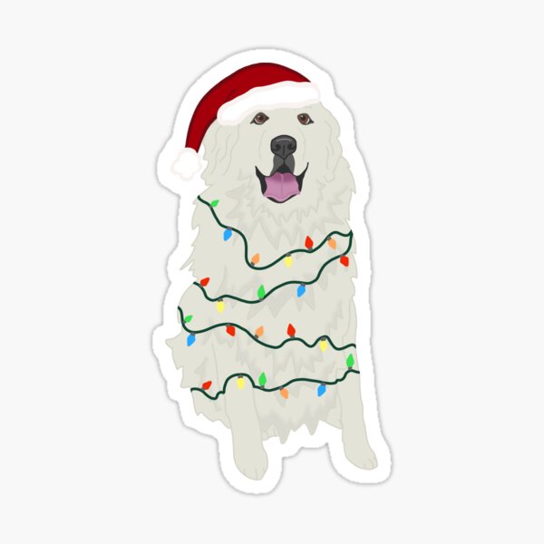 Great Pyrenees Dog Christmas Sticker for Sale by Artwoof